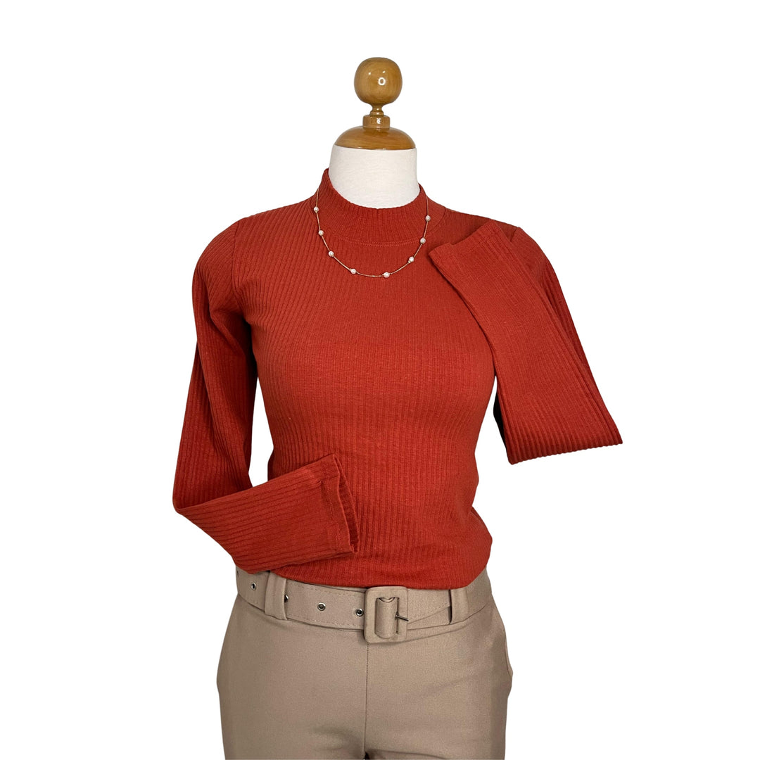 Polo Rib Cuello alto Manga Larga Elsa