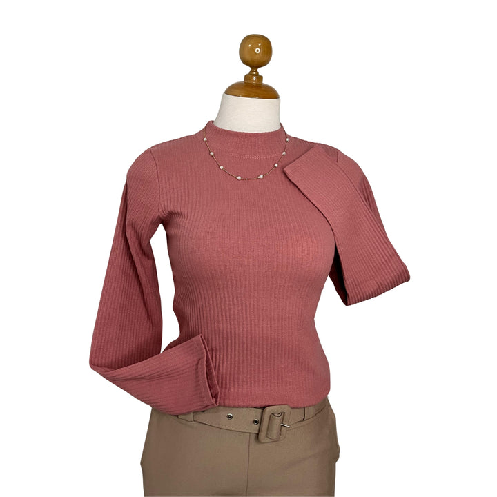 Polo Rib Cuello alto Manga Larga Elsa
