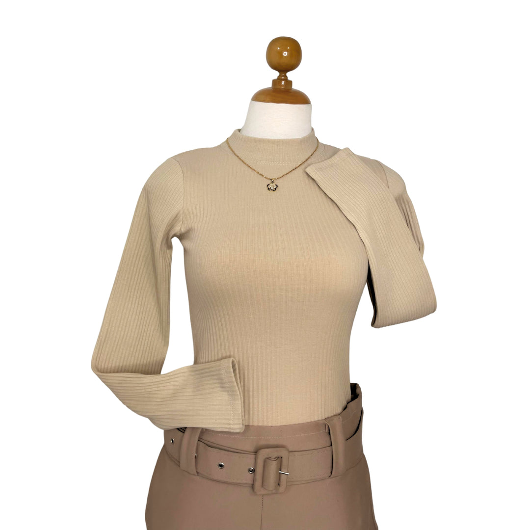 Polo Rib Cuello alto Manga Larga Elsa