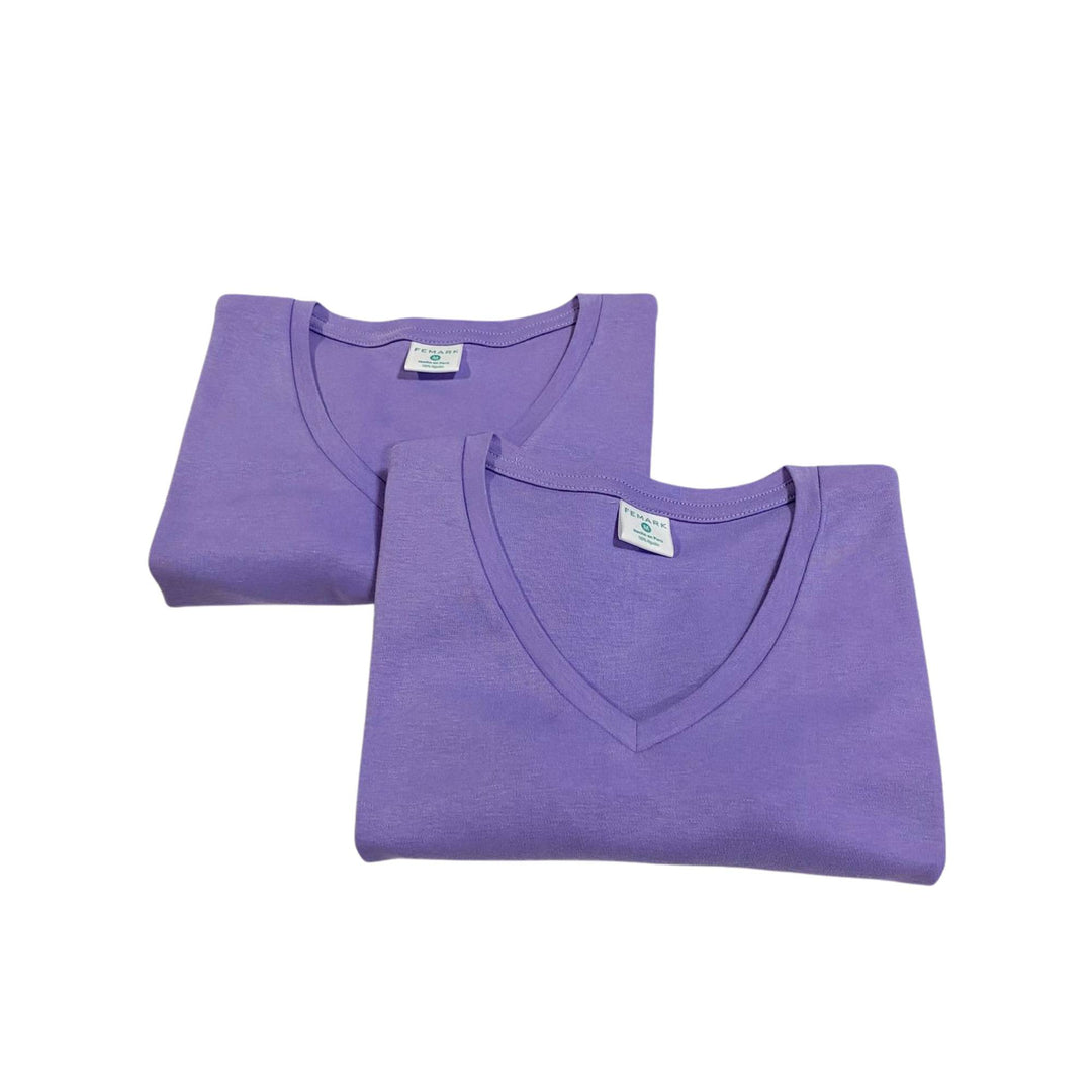 polo basico manga corta vuello V color lila