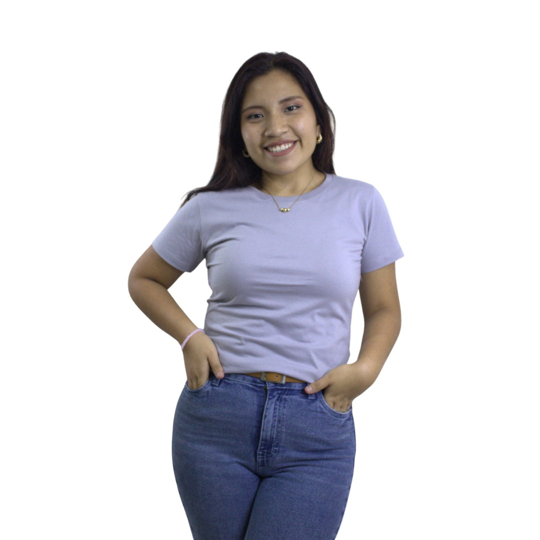 Polo básico en manga corta color gris para mujer