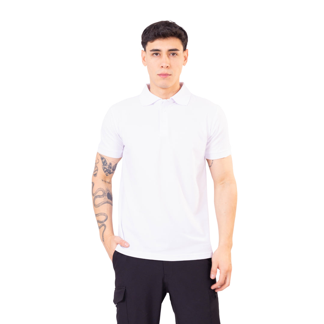 polo camisero en color blanco para varon