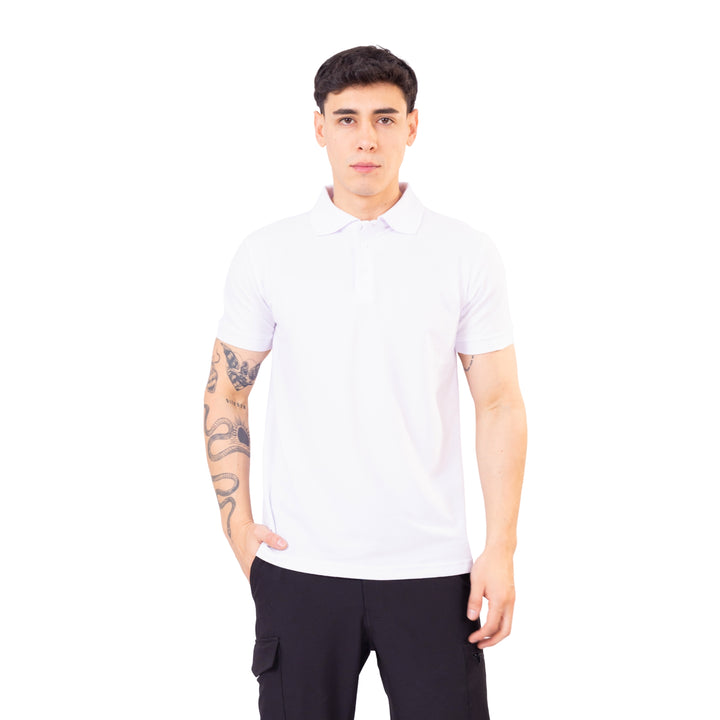polo camisero en color blanco para varon