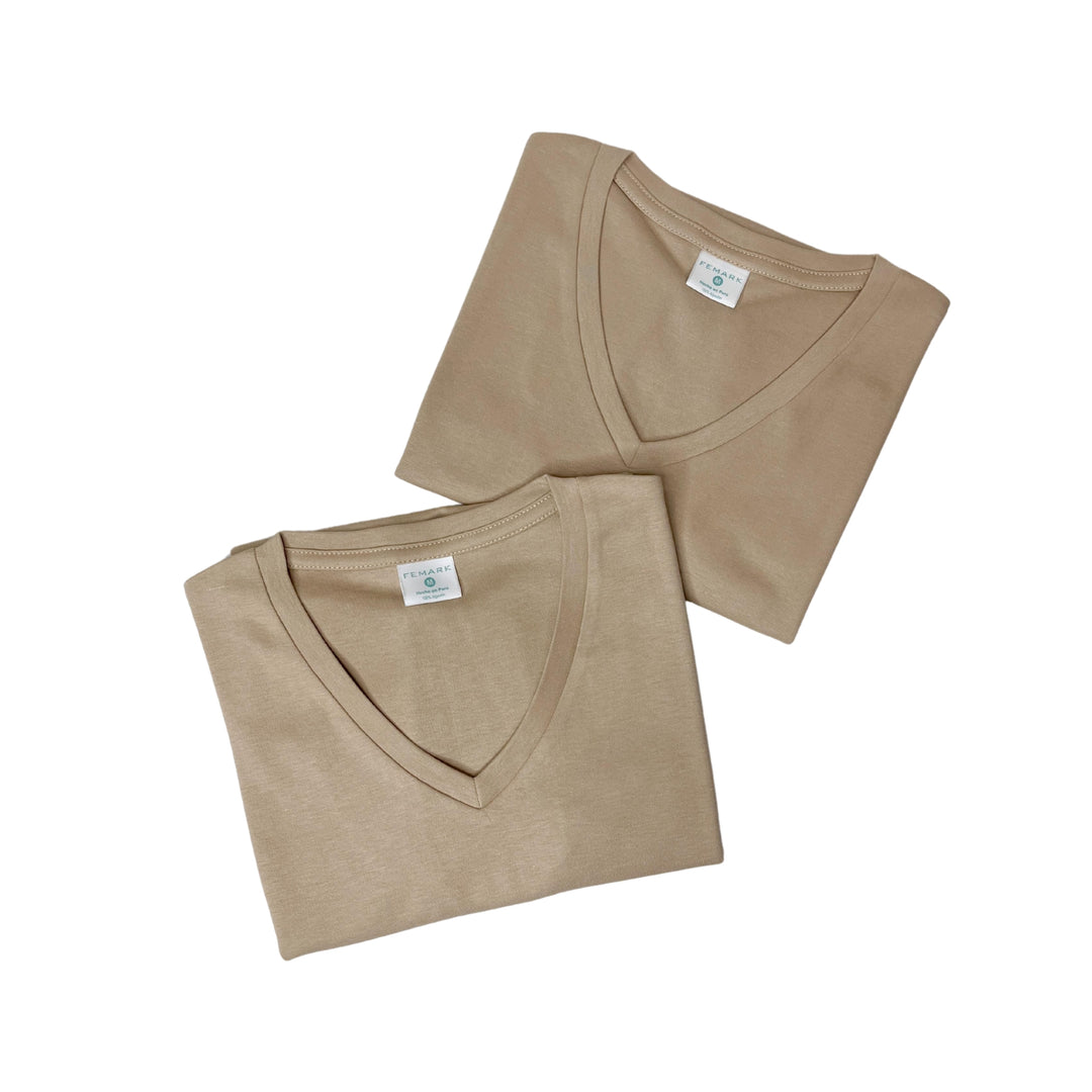 polo básico color beige para dama