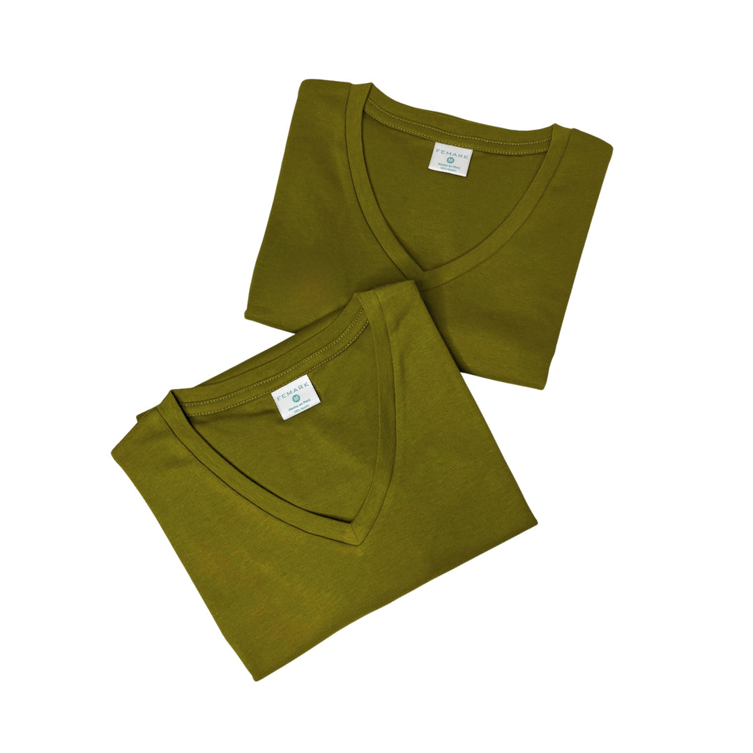 polo basico de algodon para dama color olivo