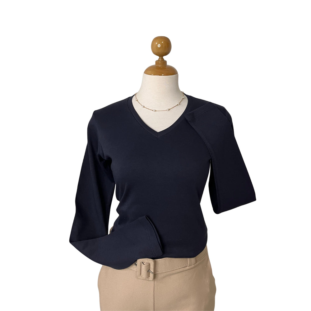 polo manga larga azul marino para mujer 