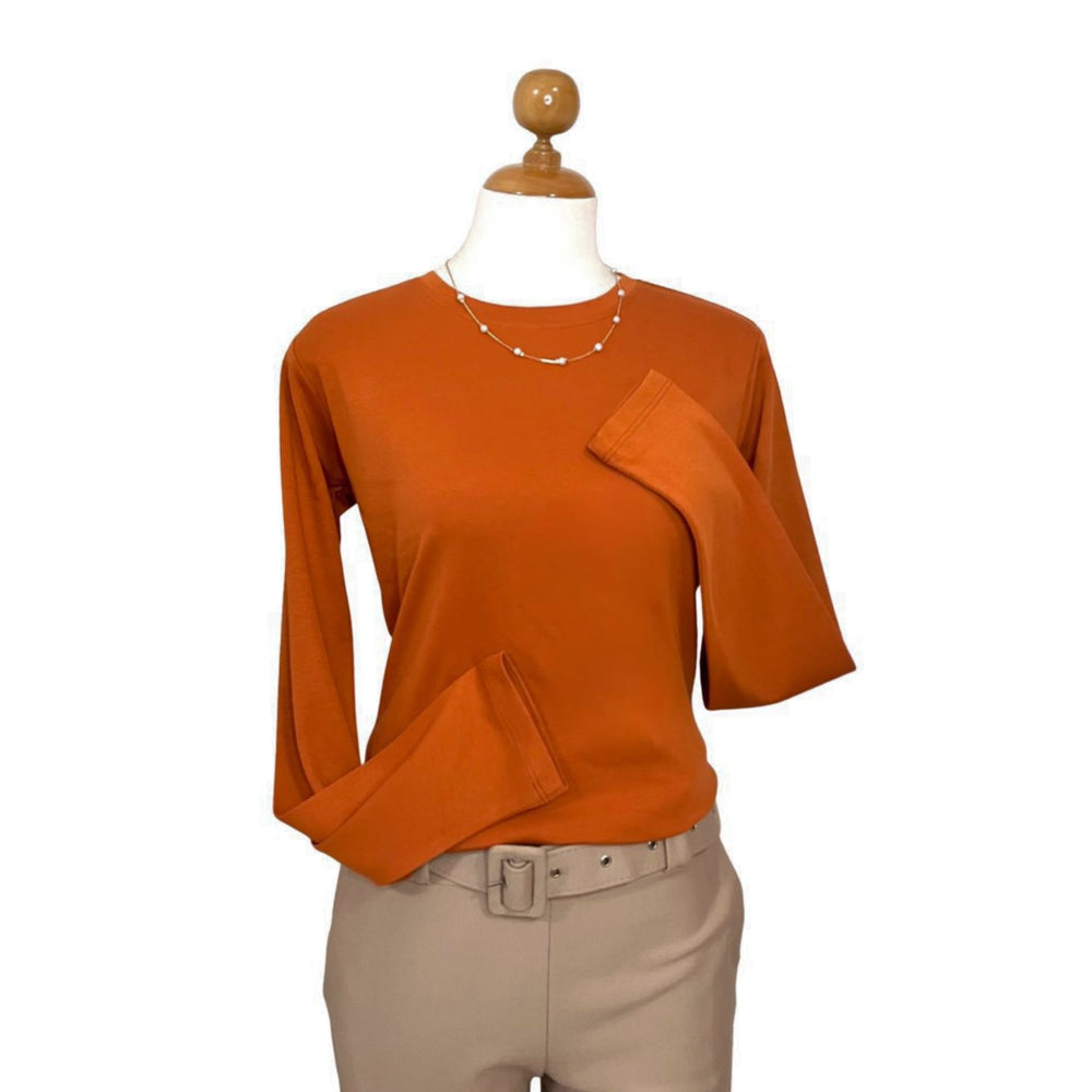 polo manga larga color ocre para dama