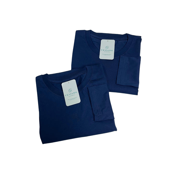 polo manga larga color azul acero para hombre