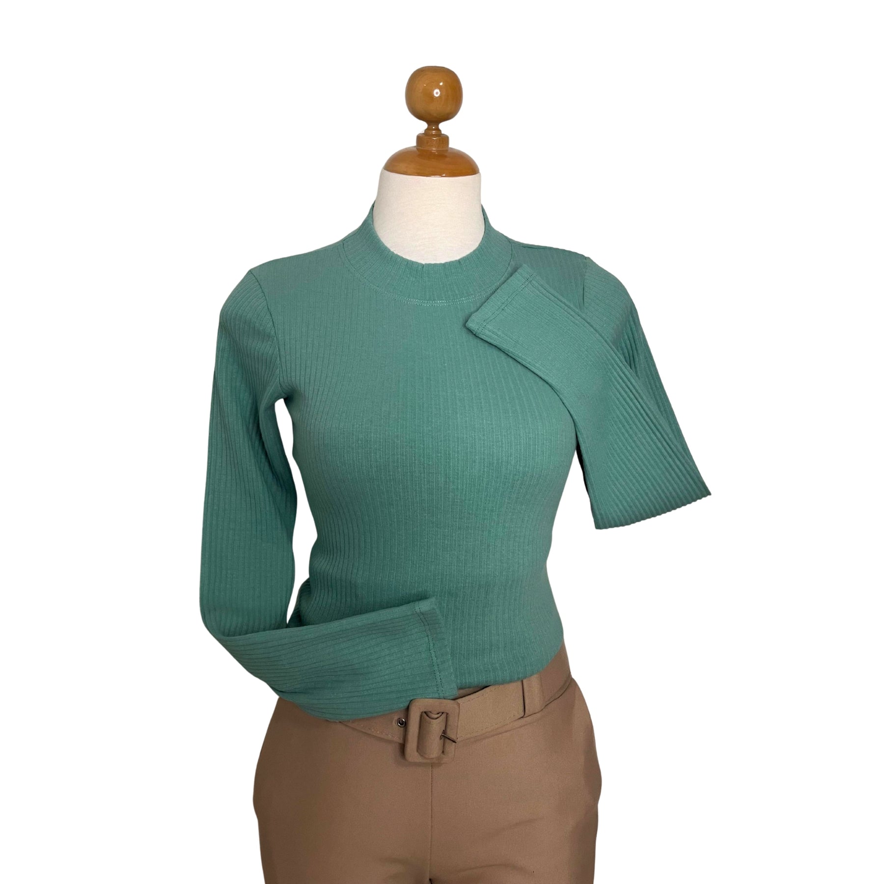 Polo básico manga larga cuello alto para mujer Ropa Femark