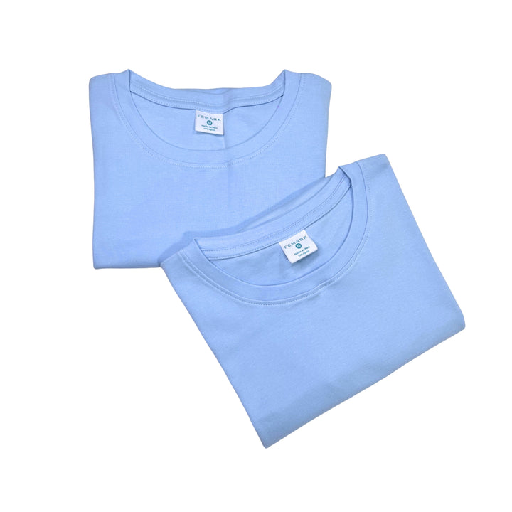 polo en manga corta color celeste para mujer