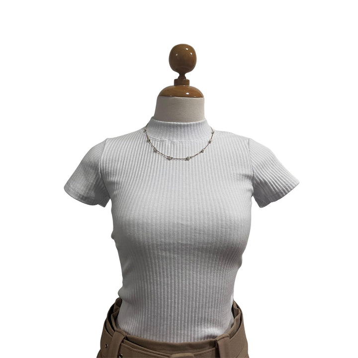 Polo Rib Cuello alto Manga Corta Sienna